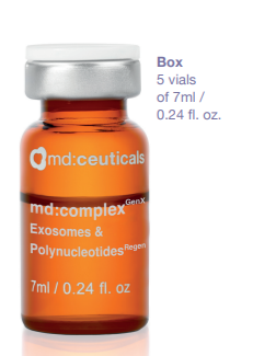 Md:complex GenX Exosomes & Polynucleotides Regen<br>Regeneráló és fiatalító exoszómás kezelés<br>​5 x 7 ml